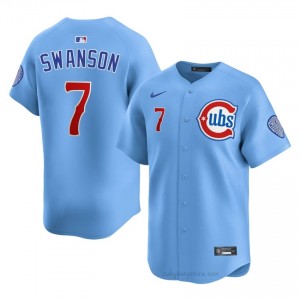 Game Dansby Swanson #7 Chicago Men Baseball Jersey | Blue Wrigleyville Pride Edition nS7TT743