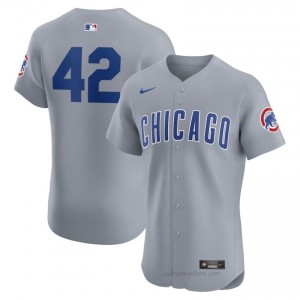 Replica Jackie Robinson Day #42 Chicago Men Baseball Jersey | Gray Wrigleyville Pride Edition 21X1o524