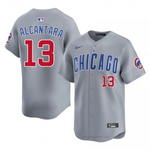MLB Kevin Alcantara #13 Chicago Men Baseball Jersey | Gray Wrigleyville Pride Edition 0236A816