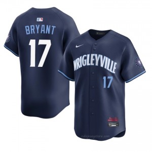 Pro-Grade Kris Bryant #17 Chicago City Connect Men Baseball Jersey | Navy Wrigleyville Pride Edition 3128qx38