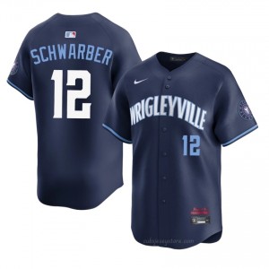 Kyle Schwarber #12 Chicago Cubs City Connect Baseball Jersey | Game Men Navy Stitched Edition urO30491