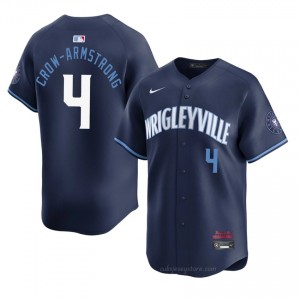 CHC Cubs Pete Crow-Armstrong #4 Navy Men City Connect Baseball Jersey | 2026 Season Replica 10273v82