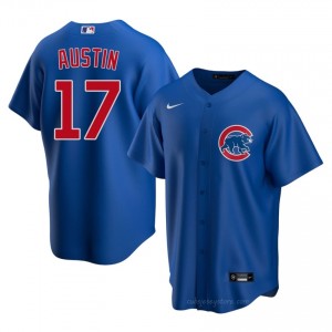 MLB Tyler Austin #17 Chicago Men Baseball Jersey | Royal Wrigleyville Pride Edition 8871m420