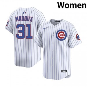 CHC Cubs Greg Maddux #31 White Women Baseball Jersey | 2026 Season Authentic Rxa7d510