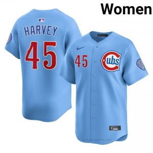 Hunter Harvey #45 Chicago Cubs Baseball Jersey | Replica Women Blue Stitch Edition o1X6e173
