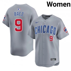 Replica Javier Baez #9 Chicago Women Baseball Jersey | Gray Wrigleyville Pride Edition c2T4o852