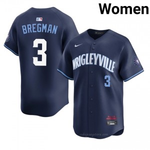 Alex Bregman #3 Chicago Cubs City Connect Baseball Jersey | MLB Women Navy Embroidery Edition 32cObW98