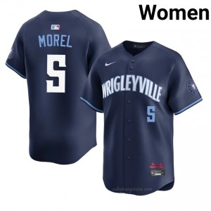 #5 Christopher Morel Gameday Women City Connect Baseball Jersey | Cubs Navy Fan Gear 5h46T489