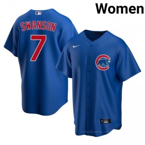 Pro-Grade Dansby Swanson #7 Chicago Women Baseball Jersey | Royal Wrigleyville Pride Edition K5755d69