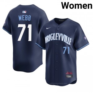 Official Jacob Webb #71 Chicago City Connect Women Baseball Jersey | Navy Wrigleyville Pride Edition g86g3D79