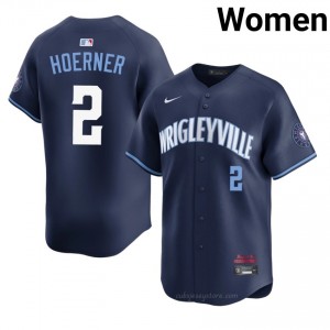 Replica Nico Hoerner #2 Chicago City Connect Women Baseball Jersey | Navy Wrigleyville Pride Edition ME8S4l76