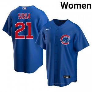 #21 Sammy Sosa Official Women Baseball Jersey | Cubs Royal Fan Gear 5T72Mx30