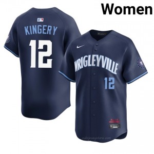 CHC Cubs Scott Kingery #12 Navy Women City Connect Baseball Jersey | 2026 Season Gameday I81to576