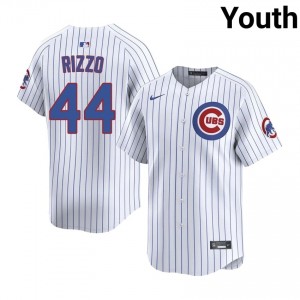 Authentic Anthony Rizzo #44 Chicago Youth Baseball Jersey | White Wrigleyville Pride Edition o1726y45