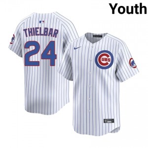 CHC Cubs Caleb Thielbar #24 White Youth Baseball Jersey | 2026 Season Limited 342Q3R18