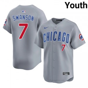 CHC Cubs Dansby Swanson #7 Gray Youth Baseball Jersey | 2026 Season Authentic T0no1u37