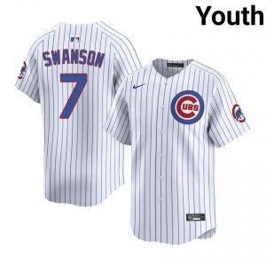 Limited Dansby Swanson #7 Chicago Youth Baseball Jersey | White Wrigleyville Pride Edition fBl88w47