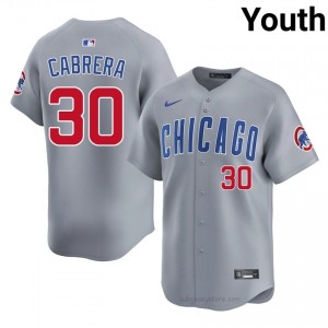 #30 Edward Cabrera Authentic Youth Baseball Jersey | Cubs Gray Fan Gear 0120H115