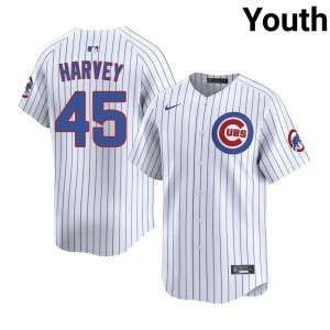 #45 Hunter Harvey MLB Youth Baseball Jersey | Cubs White Fan Gear 10pv5r31