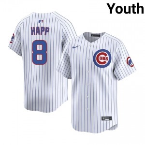 #8 Ian Happ Replica Youth Baseball Jersey | Cubs White Fan Gear R5041J95