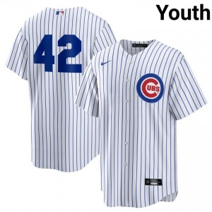 #42 Jackie Robinson Day Exclusive Youth Baseball Jersey | Cubs White Fan Gear I1087419