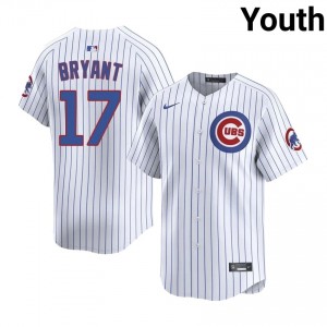 CHC Cubs Kris Bryant #17 White Youth Baseball Jersey | 2026 Season Game 51p5gs30