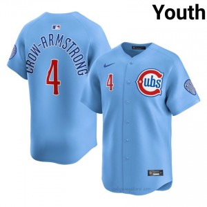 Authentic Pete Crow-Armstrong #4 Chicago Youth Baseball Jersey | Blue Wrigleyville Pride Edition jgRKu133