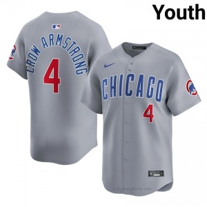 #4 Pete Crow-Armstrong Pro-Grade Youth Baseball Jersey | Cubs Gray Fan Gear J813b451