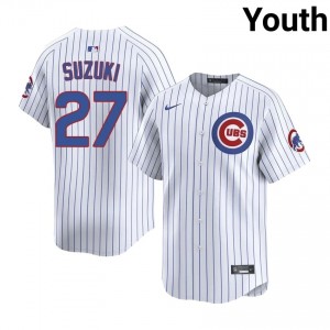 Gameday Seiya Suzuki #27 Chicago Youth Baseball Jersey | White Wrigleyville Pride Edition qmty7F30