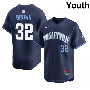Ben Brown #32 Chicago Cubs City Connect Baseball Jersey | Authentic Youth Navy Stitch Edition hJ60W883