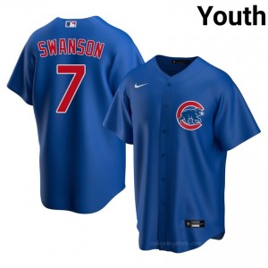 #7 Dansby Swanson Replica Youth Baseball Jersey | Cubs Royal Fan Gear 6ldlN237