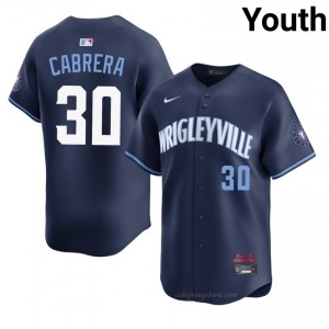 #30 Edward Cabrera Game Youth City Connect Baseball Jersey | Cubs Navy Fan Gear 41fg5699