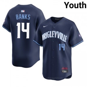 Ernie Banks #14 Chicago Cubs City Connect Baseball Jersey | Replica Youth Navy Stitch Edition Bk5S0564