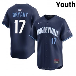 Kris Bryant #17 Chicago Cubs City Connect Baseball Jersey | Exclusive Youth Navy Stitch Edition D86H8O19