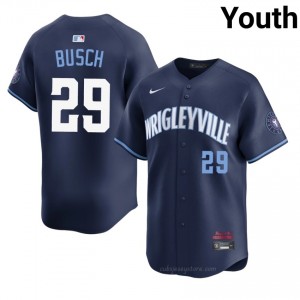 Michael Busch #29 Chicago Cubs City Connect Baseball Jersey | Official Youth Navy Stitch Edition 3B1XCX65