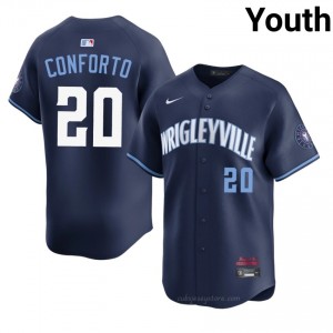 Michael Conforto #20 Chicago Cubs City Connect Baseball Jersey | Pro-Grade Youth Navy Stitch Edition 8163M254