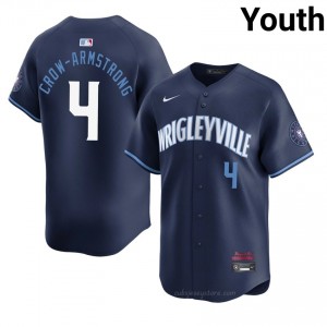 #4 Pete Crow-Armstrong Limited Youth City Connect Baseball Jersey | Cubs Navy Fan Gear mKip1292